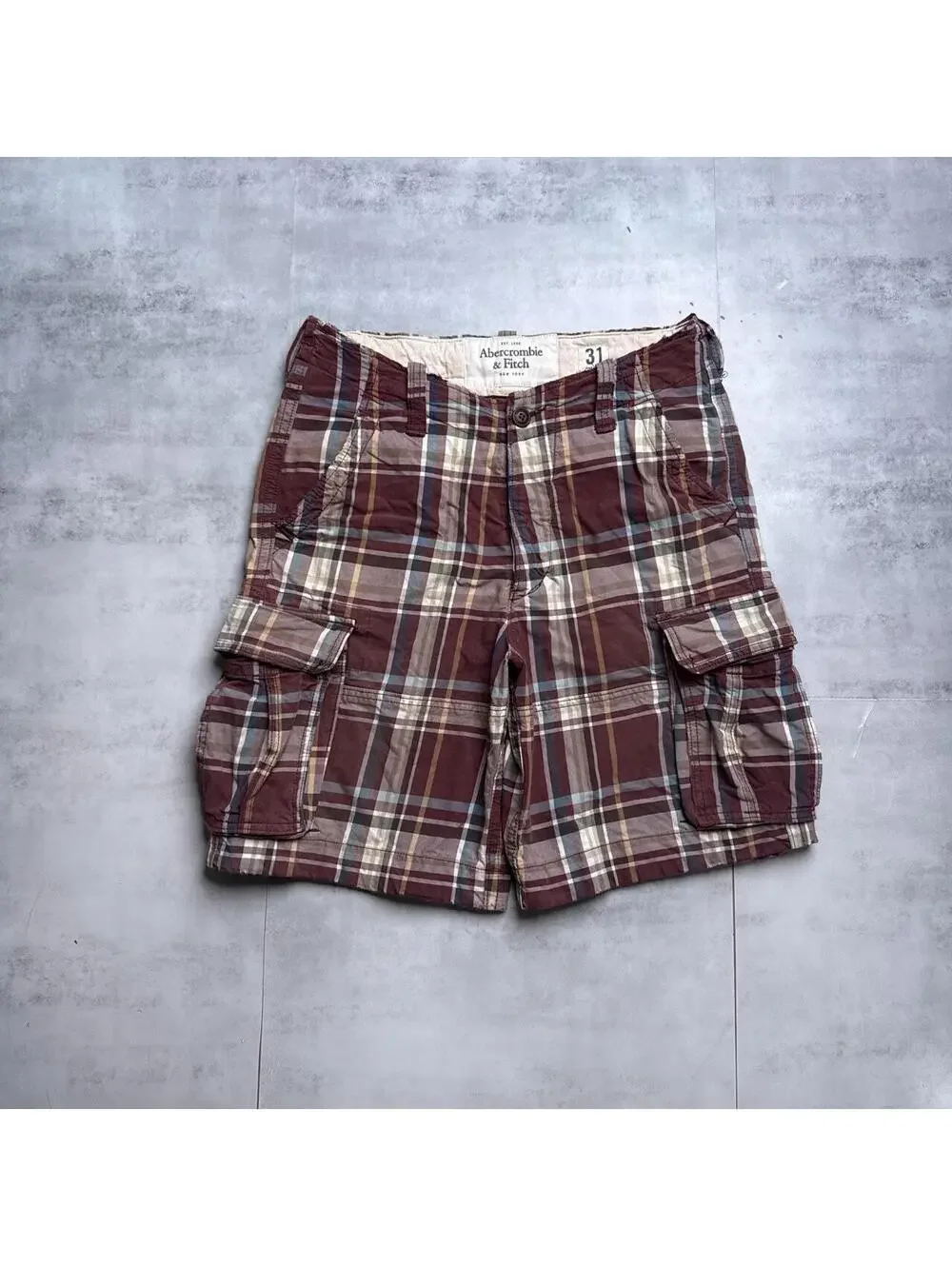 Y2K Abercrombie & Fitch Cargo Plaid Color Shorts